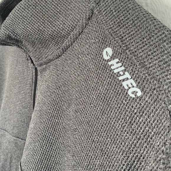 MENS HI-TEC POLYESTER SPANDEX QUARTER ZIP LONGSLEEVE LIGHT JACKET PLATINUM SZ L - Picture 3 of 6